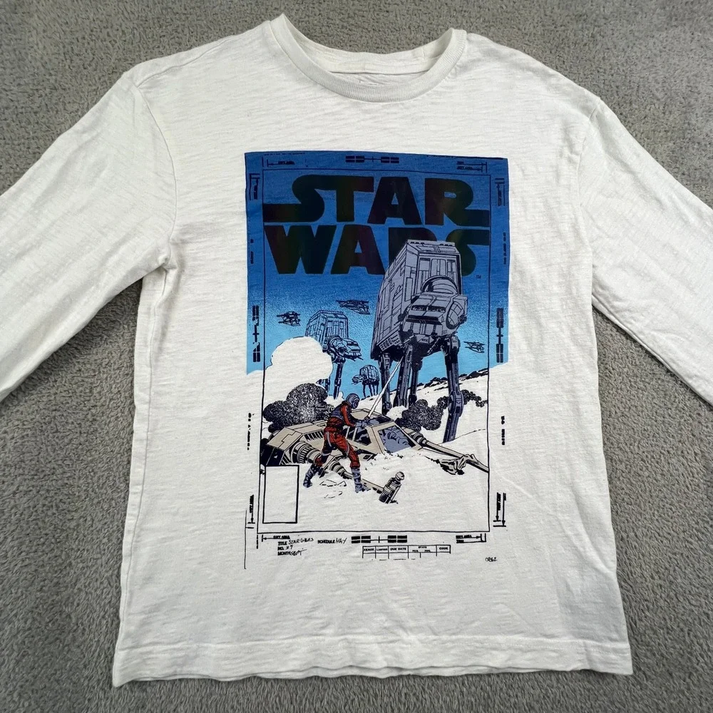 Gap Star Wars Long‎ Sleeve Graphic Tee Off White Hoth AT-AT XL